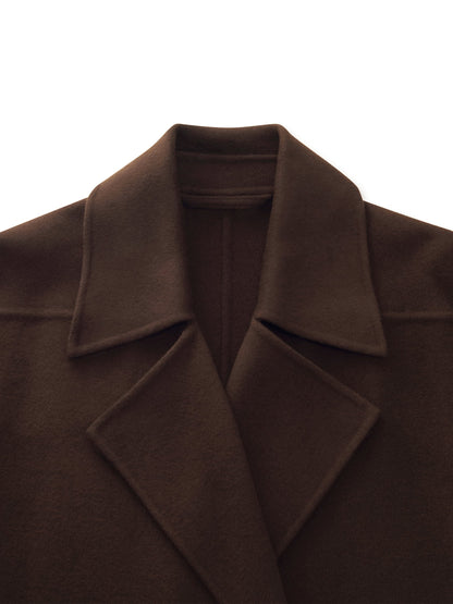 100% Wool Double-Faced Women Wrap Overcoat