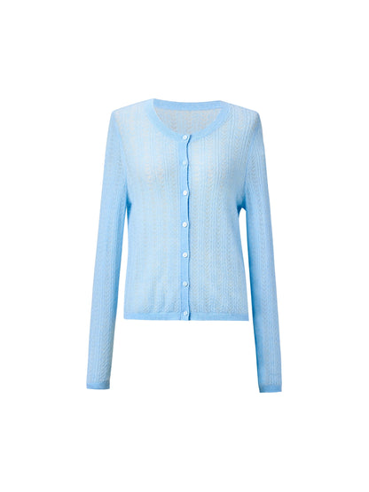 [Preview] Alpaca Wool Lyocell Blend Women Lightweight Cardigan