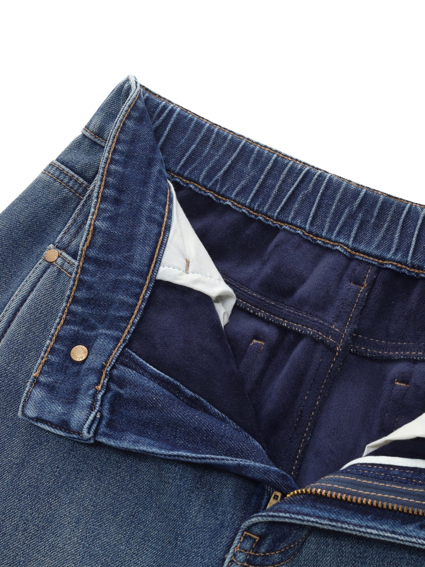 Denim Fleece Lined Women Tapered Jeans