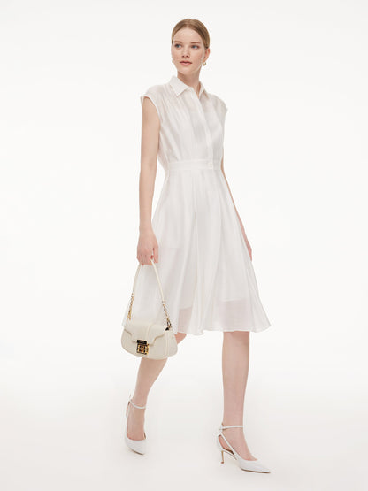 Tencel Acetate Blend Women Midi Shirt Dress