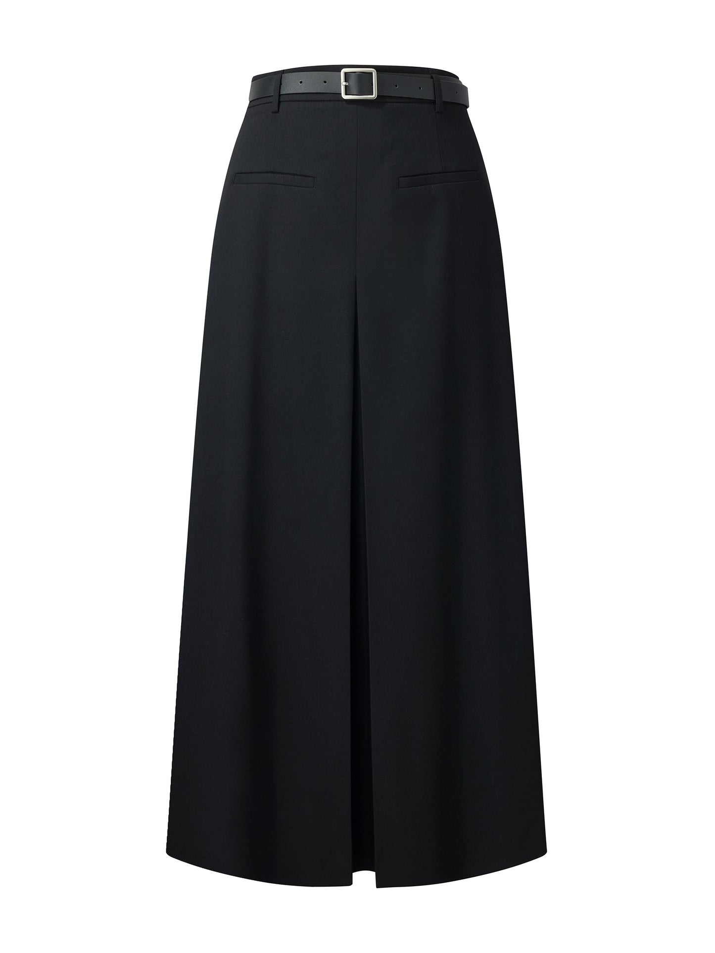 H-Line Pleated Women Skirt With Belt