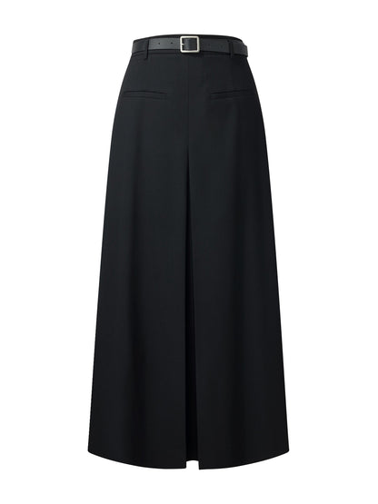 H-Line Pleated Women Skirt With Belt