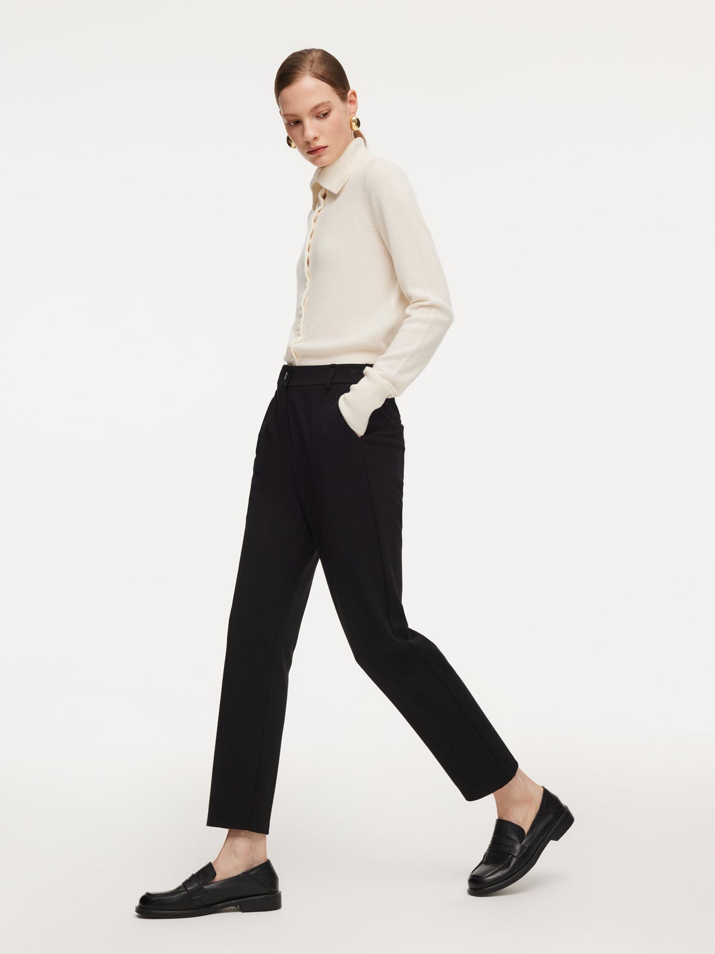 Stretch Slim Fit Women Ankle-Length Pants