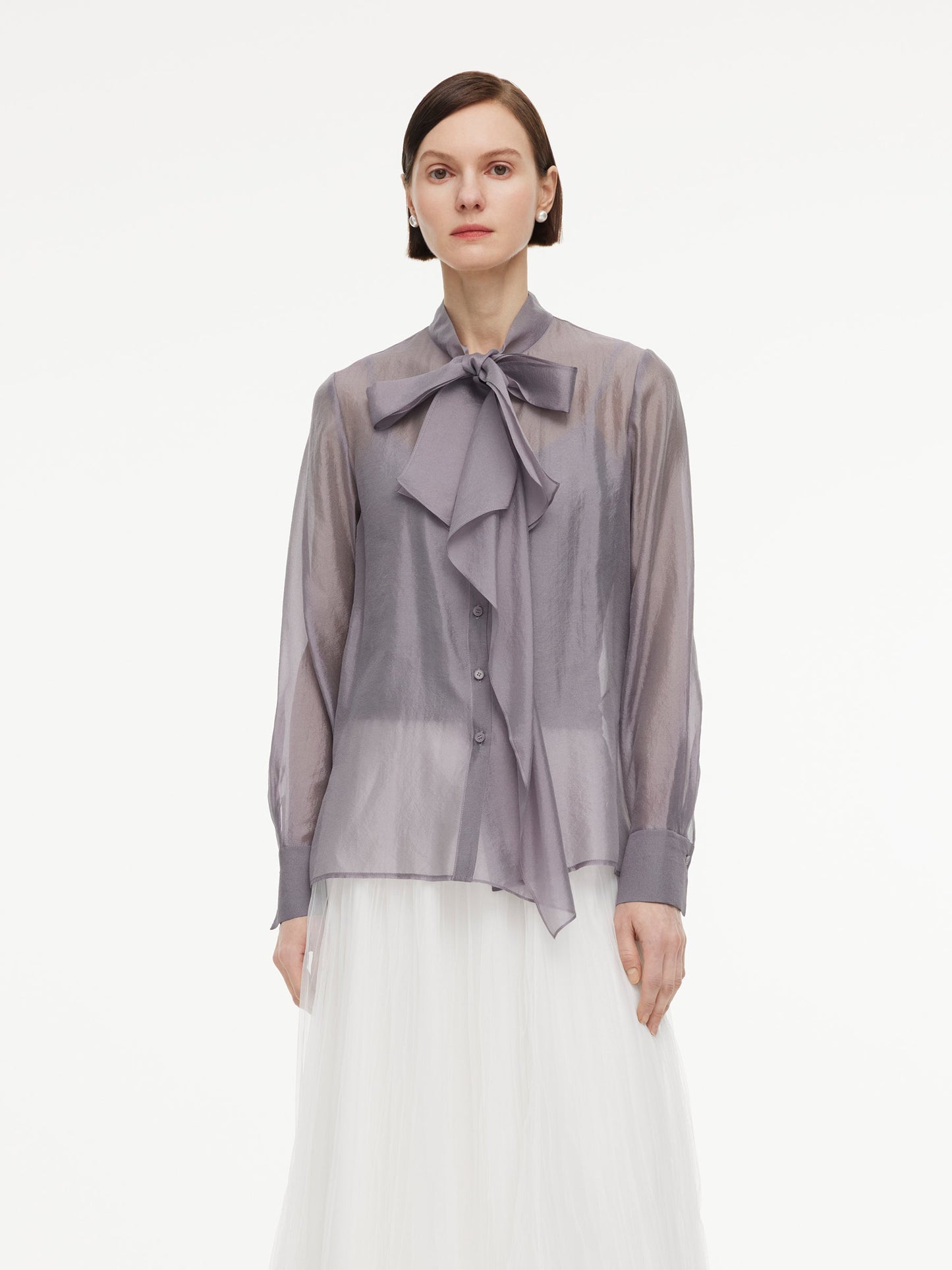 [Preview] Front Knot Women Shirt With Knit Camisole