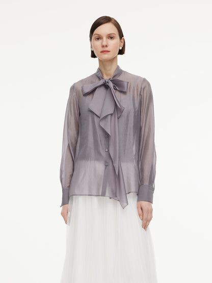 [Preview] Front Knot Women Shirt With Knit Camisole