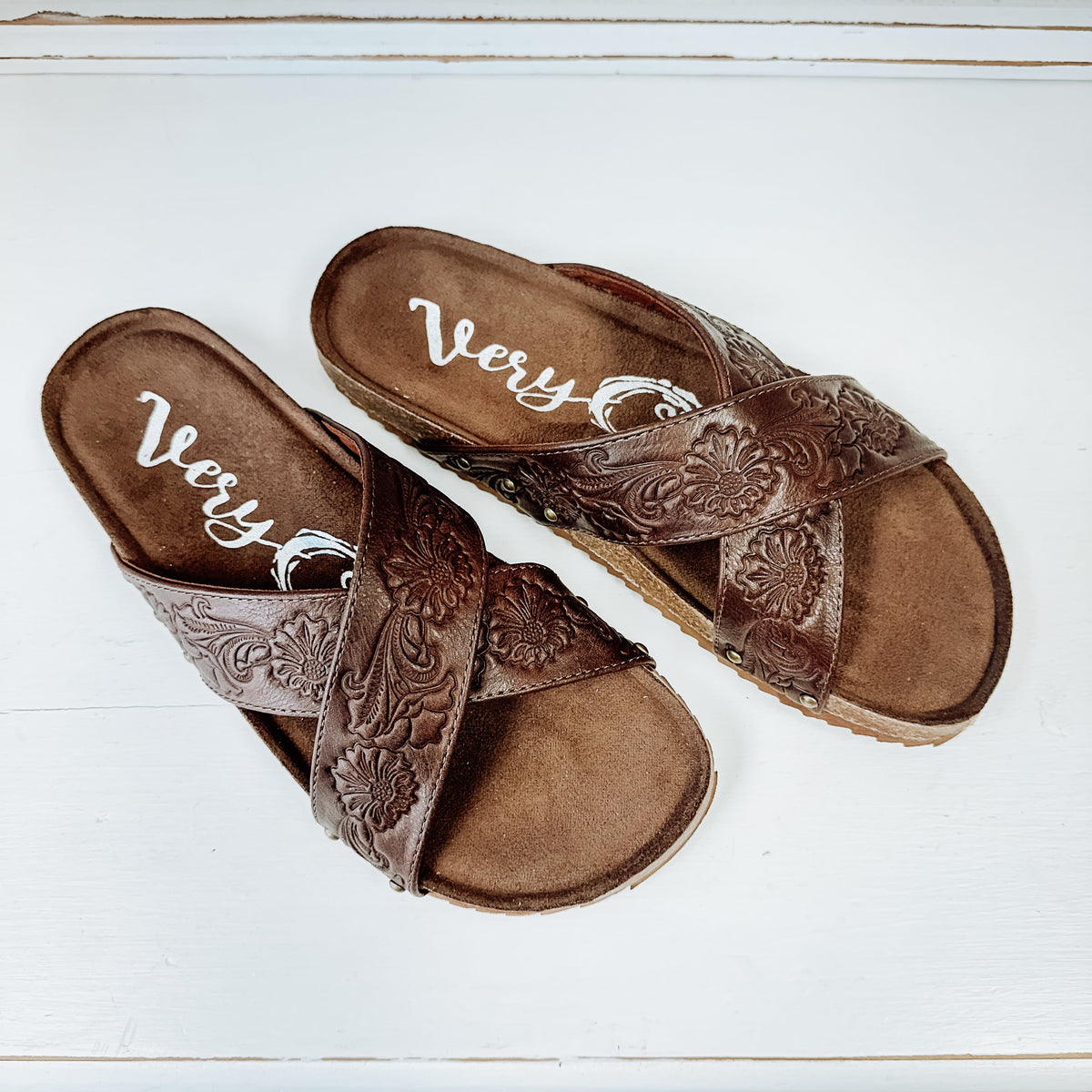 Jaycee Tooled Sandal - Brown