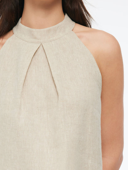 100% Linen Women Halter Tank Top