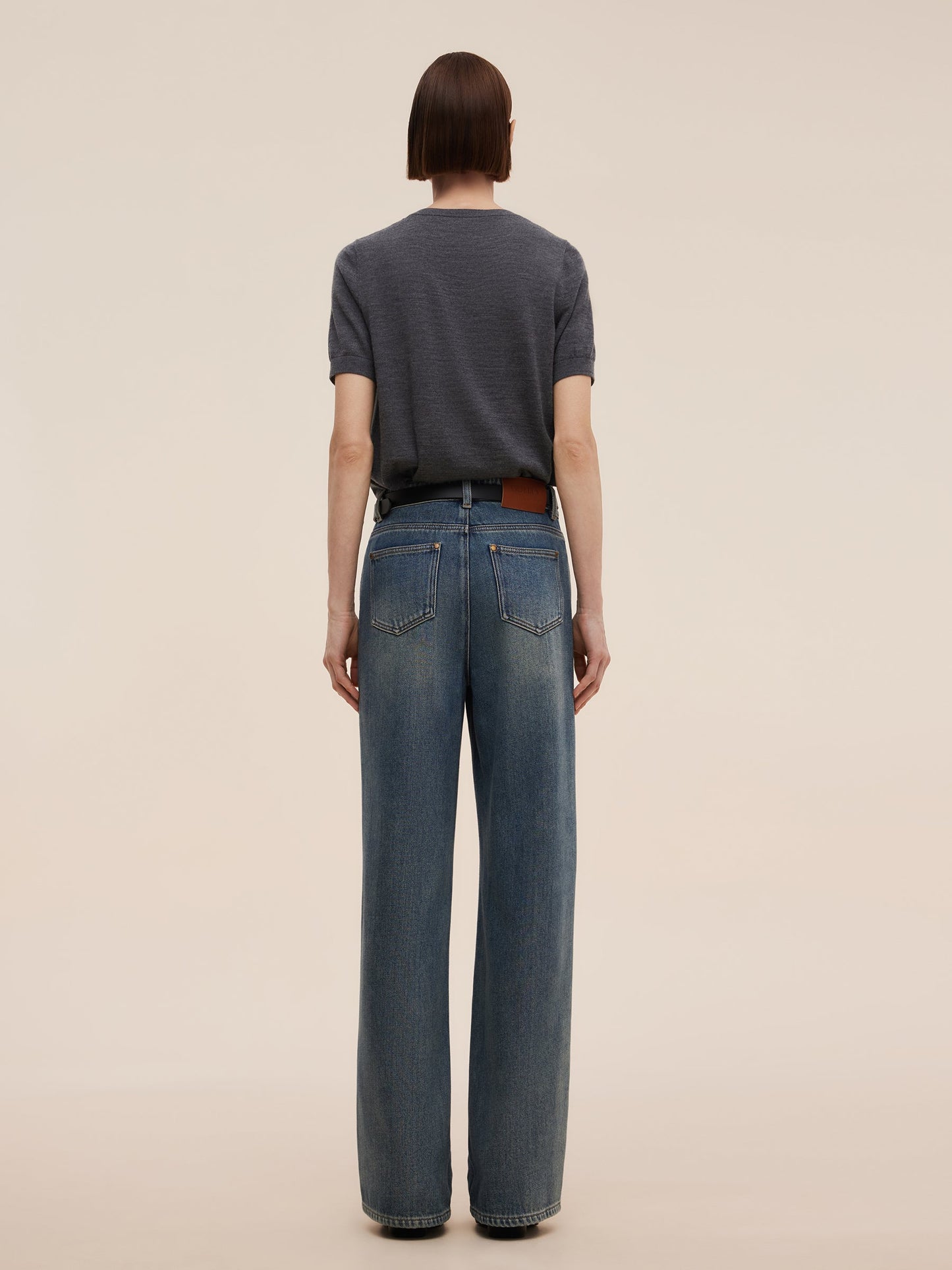 100% Cotton Denim Women Straight Leg Jeans
