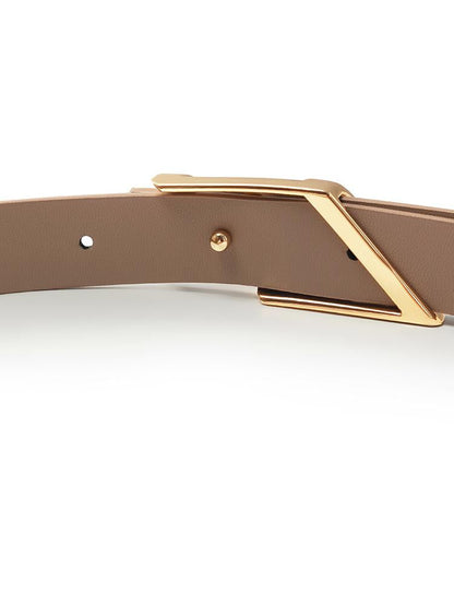 Chic Parallelogram Metal Buckle Leather Women Belt