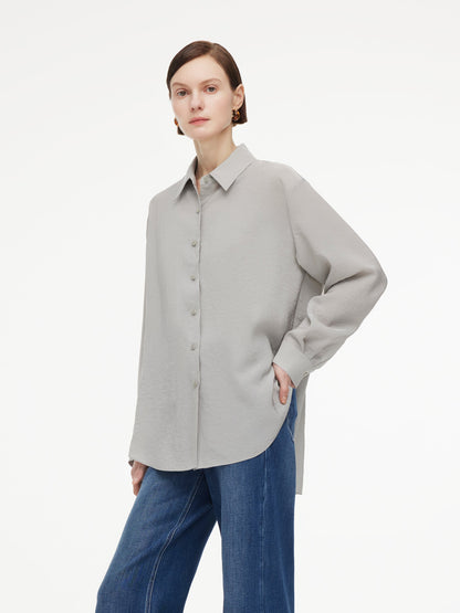 [Preview] Triacetate Blend Women Oversized Shirt