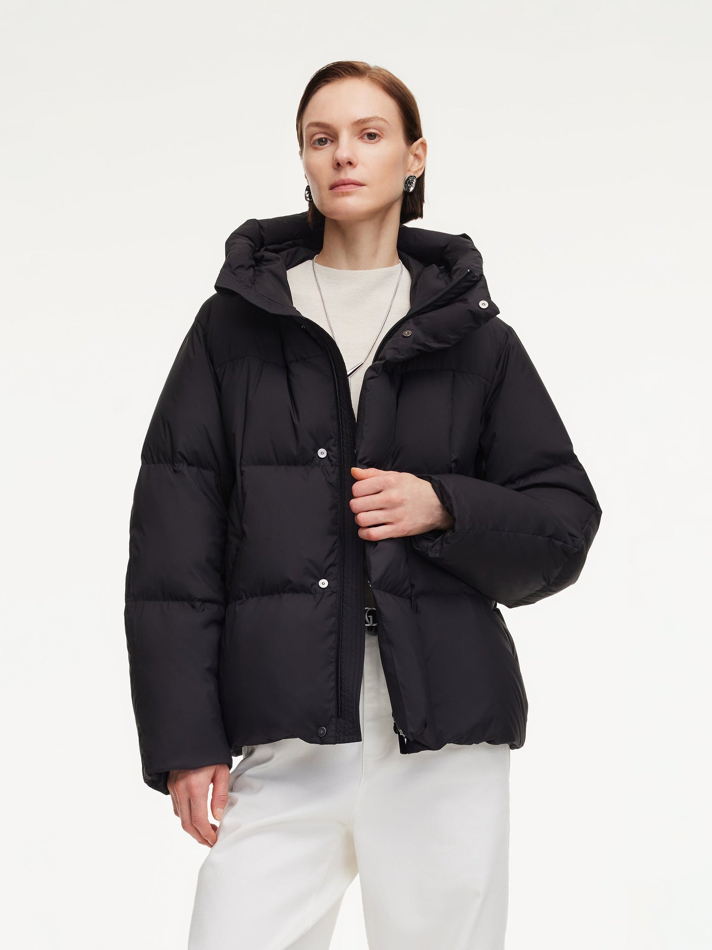 Loose Unisex Hooded Goose Down Jacket