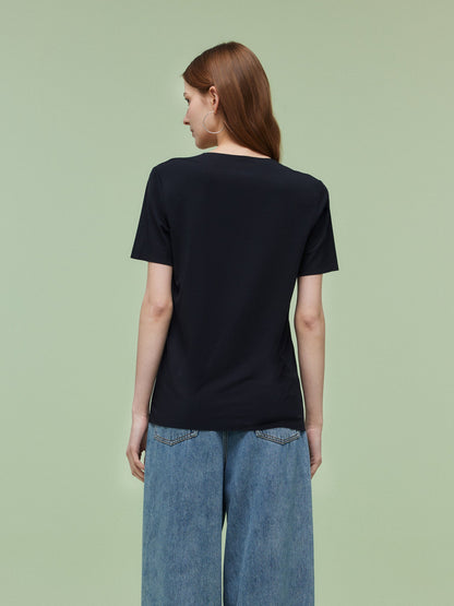 Two-pack (Black & White) Modal Round Neck Unisex T-Shirt