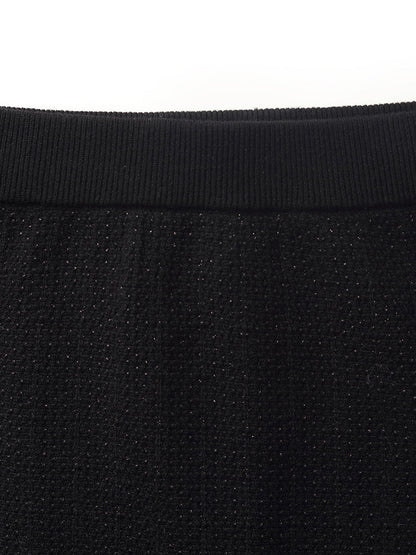 Wool Blend Long Sleeve Knit Top And A-Line Skirt Two-Piece Set