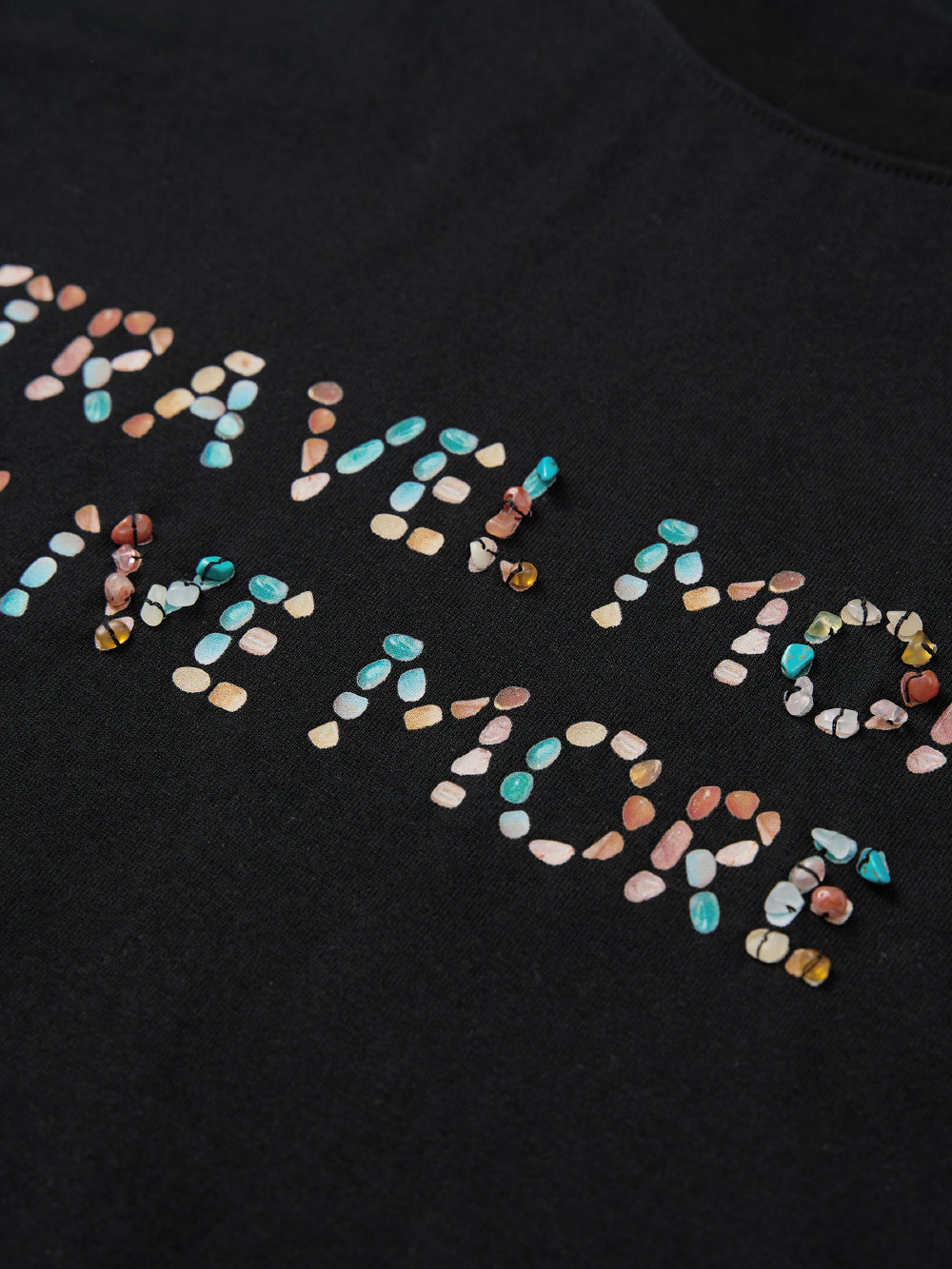 Cotton Beaded Letter Women T-Shirt