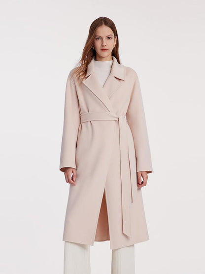 Pure Cashmere Double-Faced Women Coat With Belt