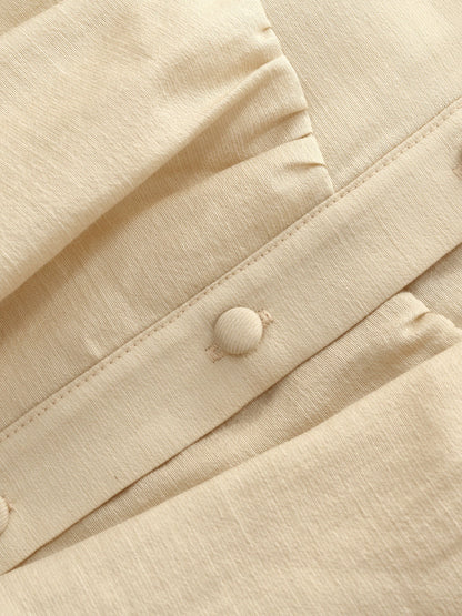 Tencel Acetate Linen Blend Cold Shoulder Women Maxi Dress