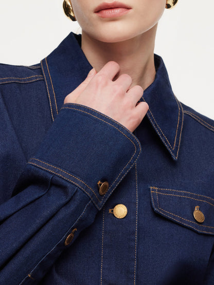 Denim Loose Fit H-Line Women Shirt