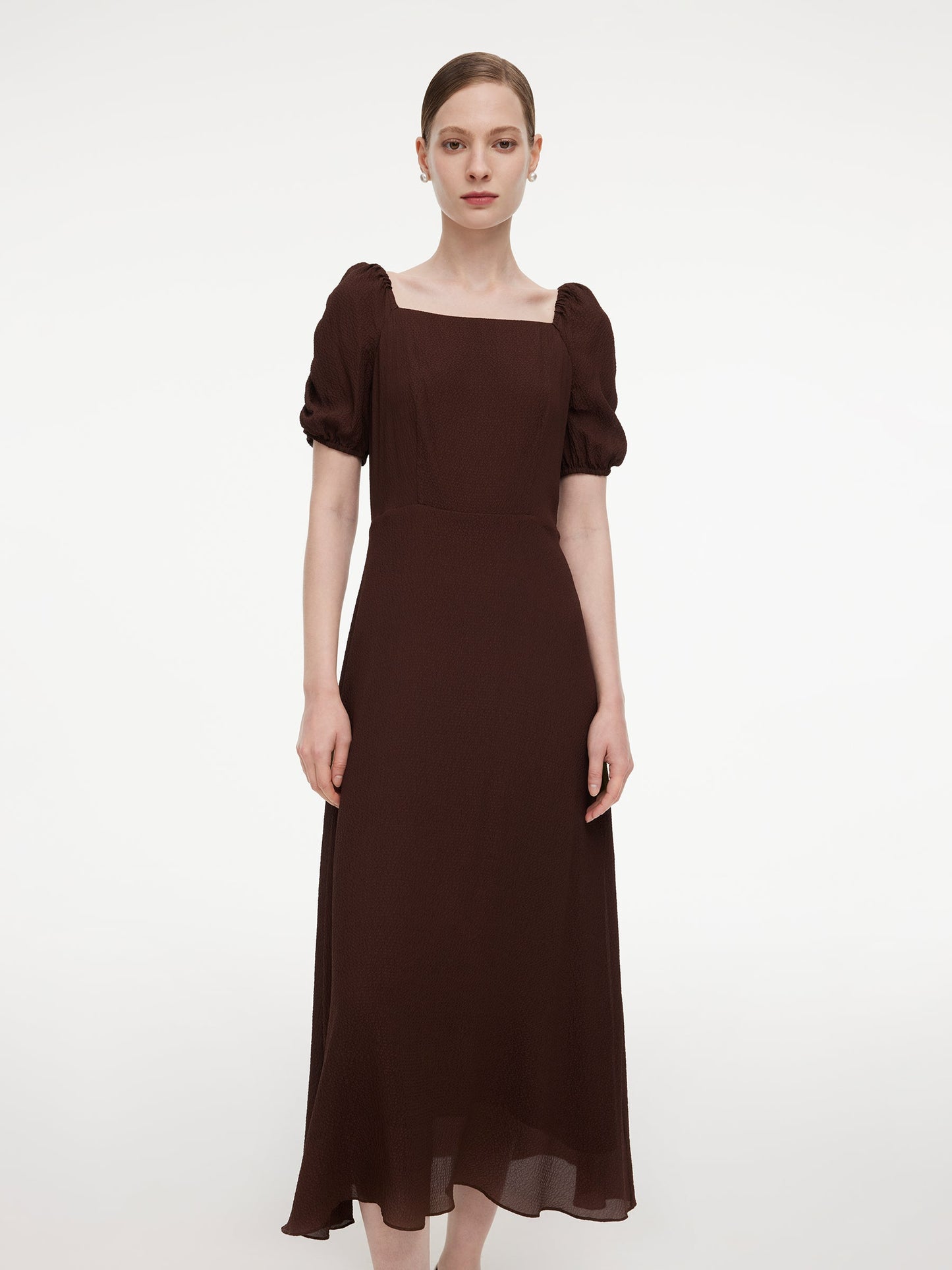 [Preview] 10.5 MM Mulberry Silk Square Neck Women Maxi Dress