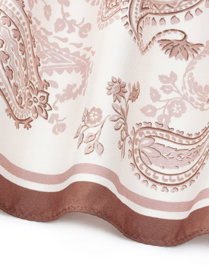 100% Mulberry Silk Paisley Print Women Scarf