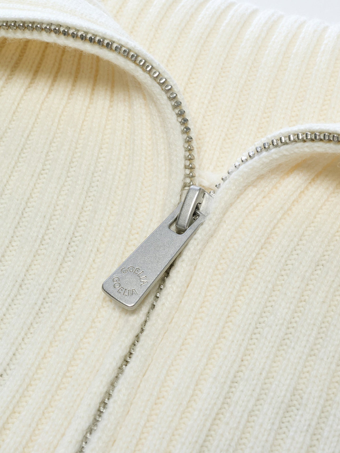 Oversized Collar Half-Zip Women Knit Top