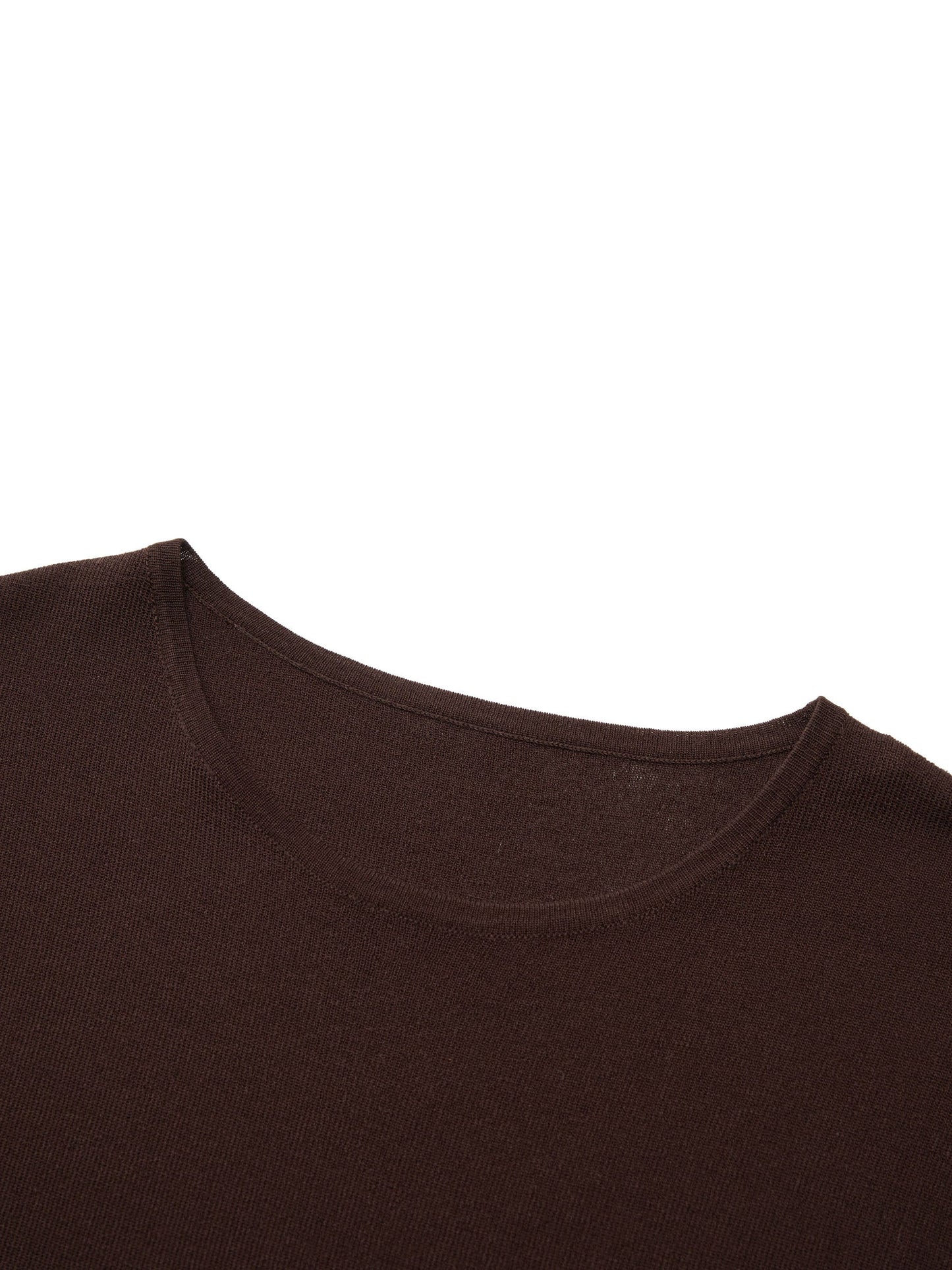 Tencel Blend Asymmetrical Hem Women Knit Top With Ribbon