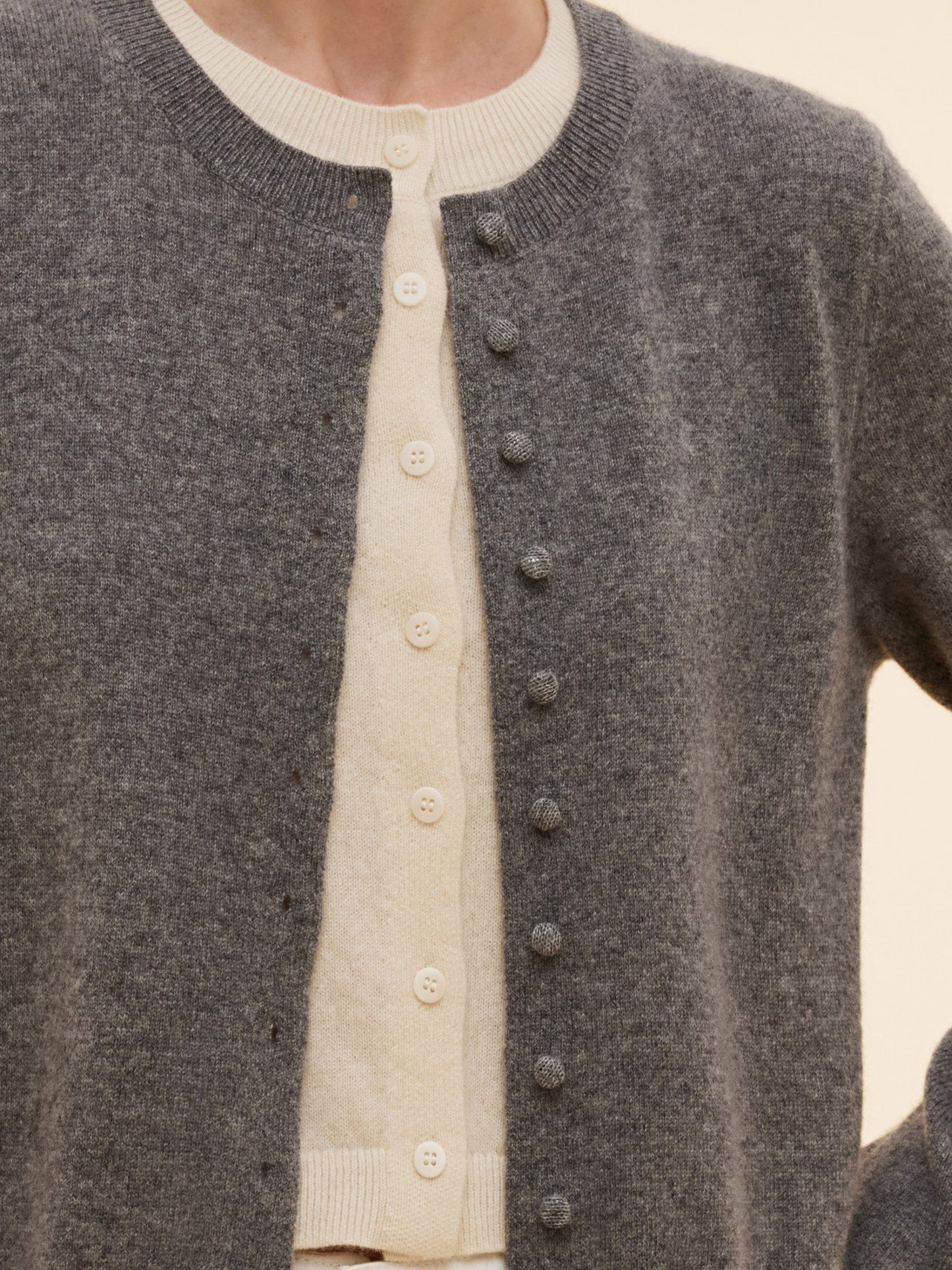 100% Cashmere Faux Two-Piece Women Cardigan