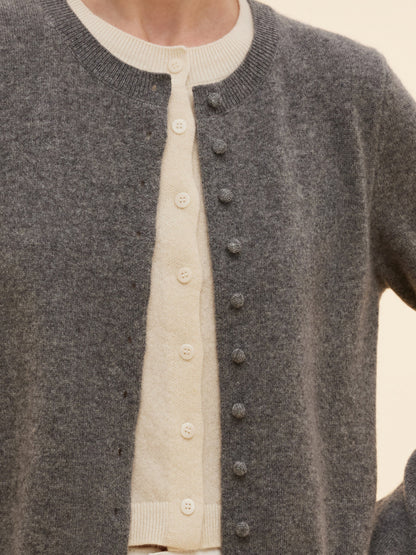 100% Cashmere Faux Two-Piece Women Cardigan