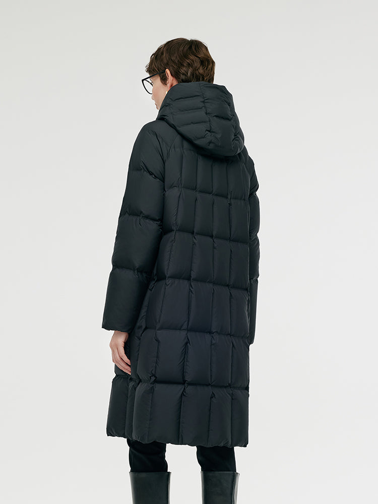 New Chinese-Style Button Hooded Goose Down Coat