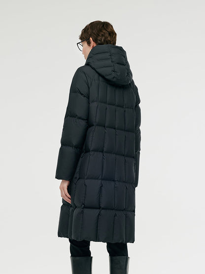 New Chinese-Style Button Hooded Goose Down Coat
