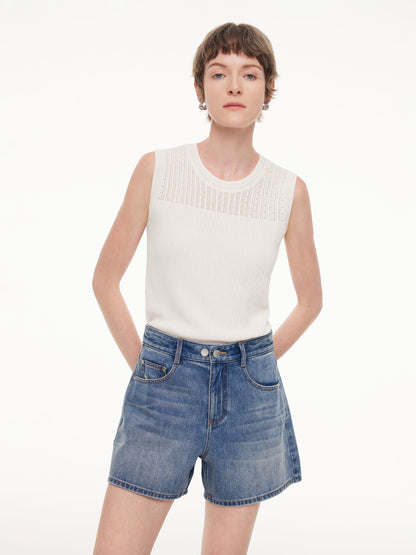 100% Cotton Denim A-Line Women Shorts