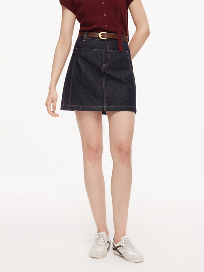 100% Cotton Denim Women A-Line Skirt