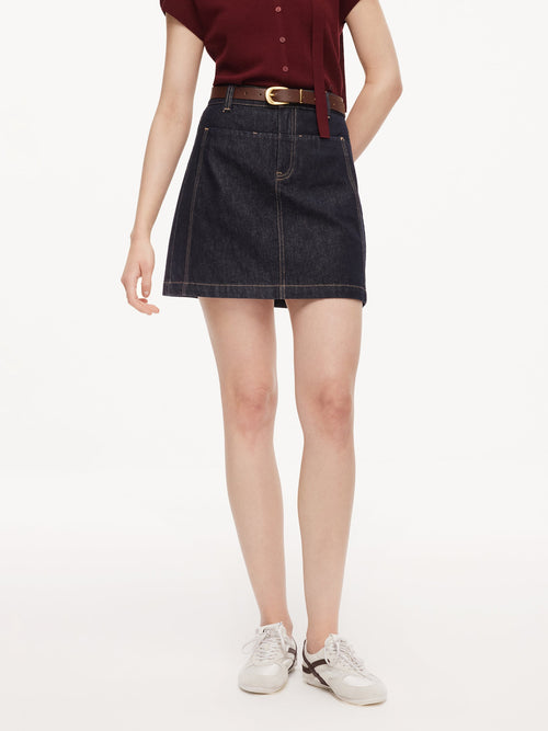 100% Cotton Denim Women A-Line Skirt