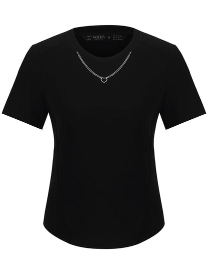 Slim Women T-shirt With Detachable Chain