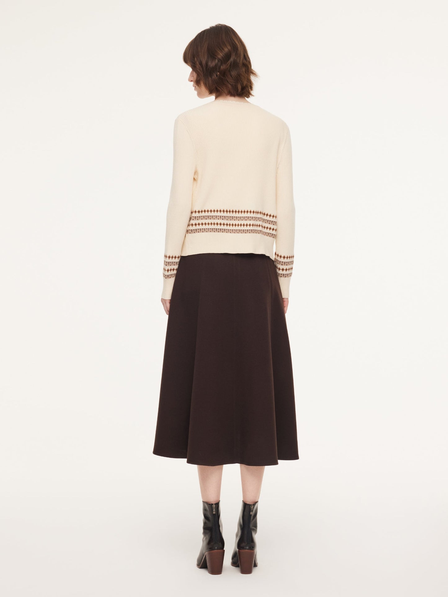 Tencel Wool Blend Cardigan And Tank Top And Skirt Three-Piece Set