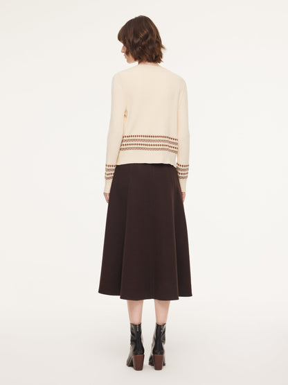 Tencel Wool Blend Cardigan And Tank Top And Skirt Three-Piece Set