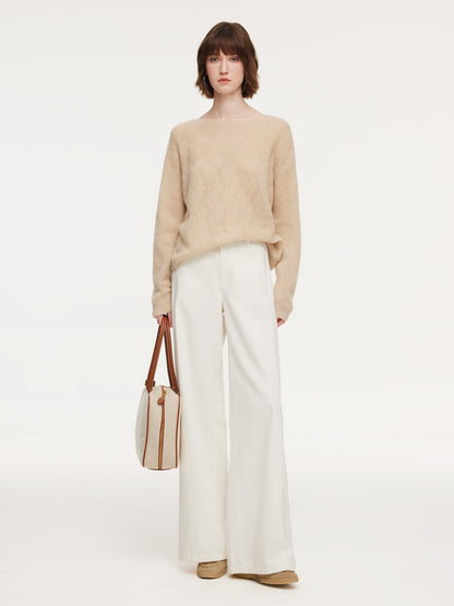 Cashmere Boat Neck Loose Fit Women Sweater