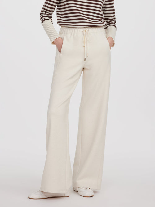 Drawstring Waist Wide Leg Women Knit Pants