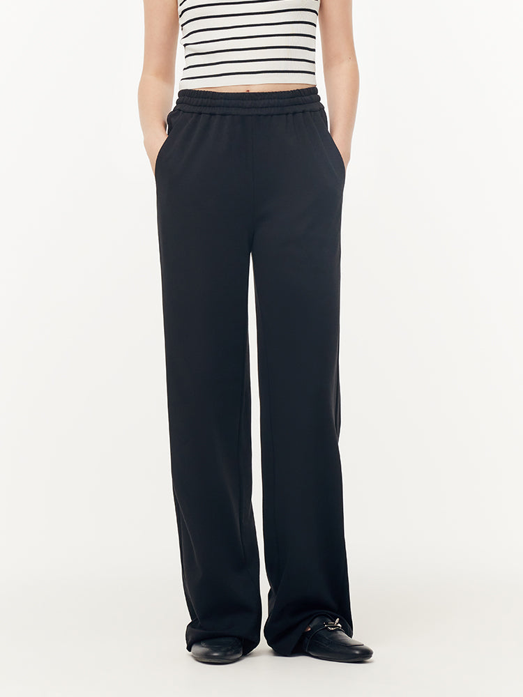 Triacetate Women Knit Straight-Leg Pants