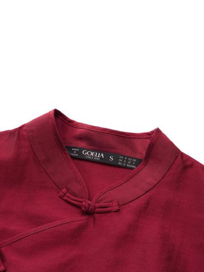Tencel Blend Women Qipao Mini Dress