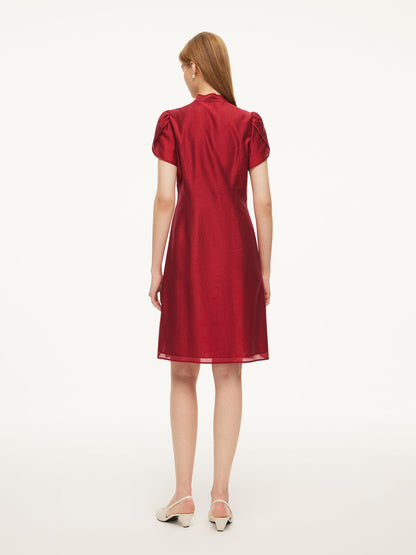 Tencel Blend Women Qipao Mini Dress