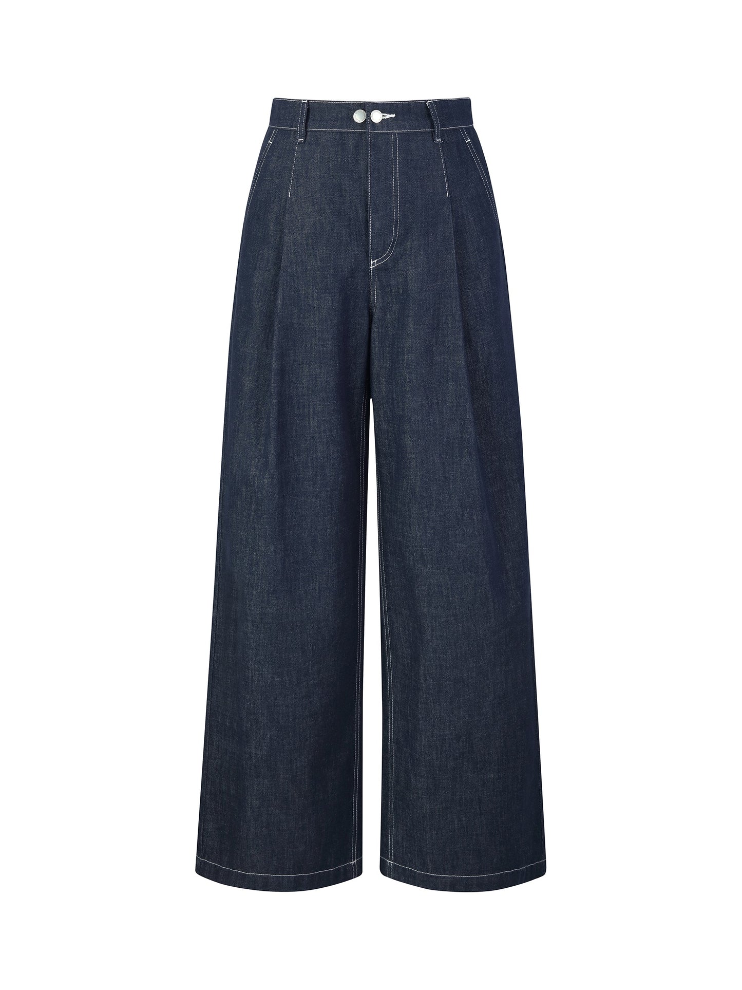 100% Cotton Denim Straight Wide Leg Women Jeans