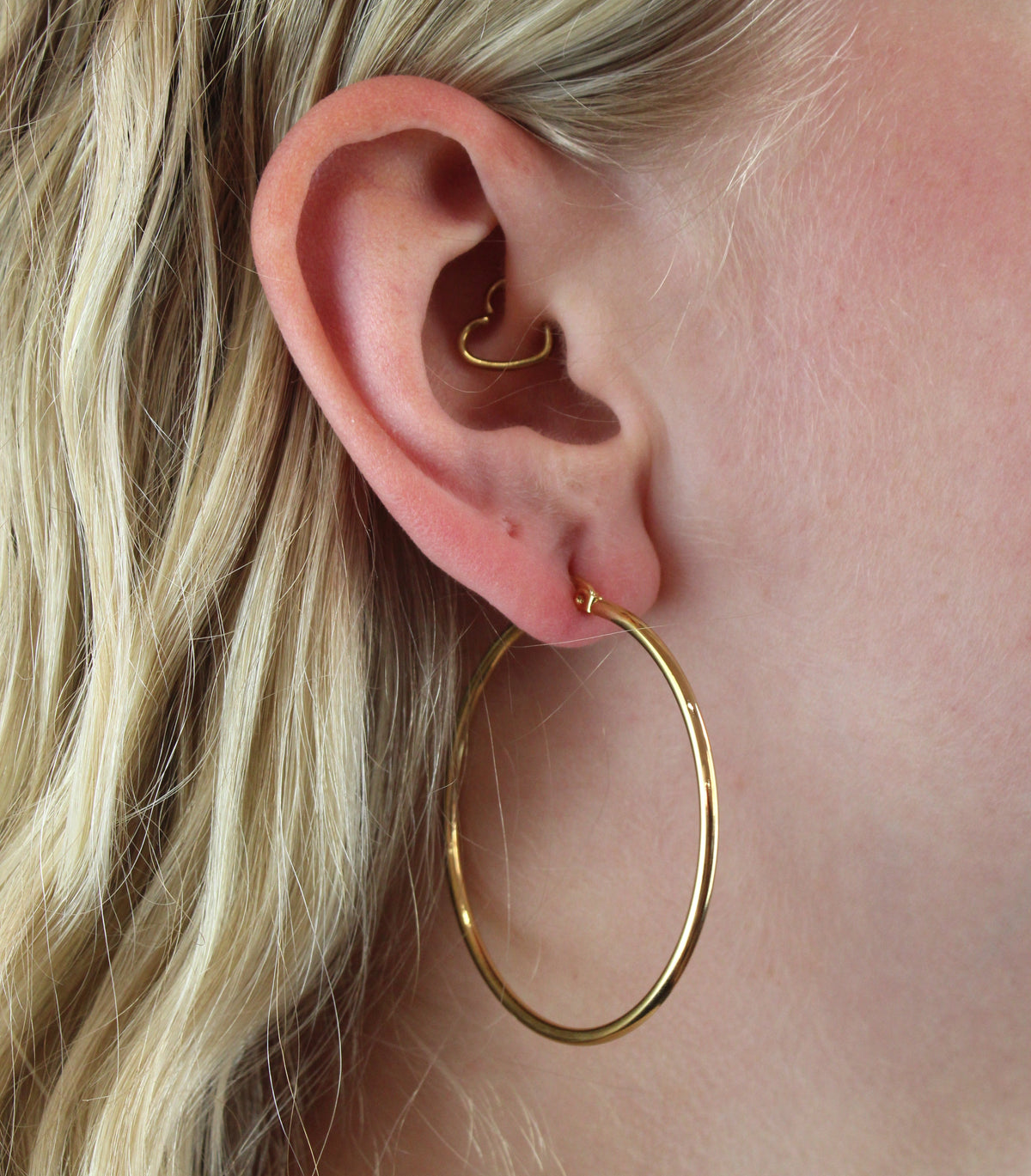 50mm Stainless Steel Hoop Earrings (Gold Plated)