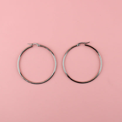 50mm Stainless Steel Hoop Earrings