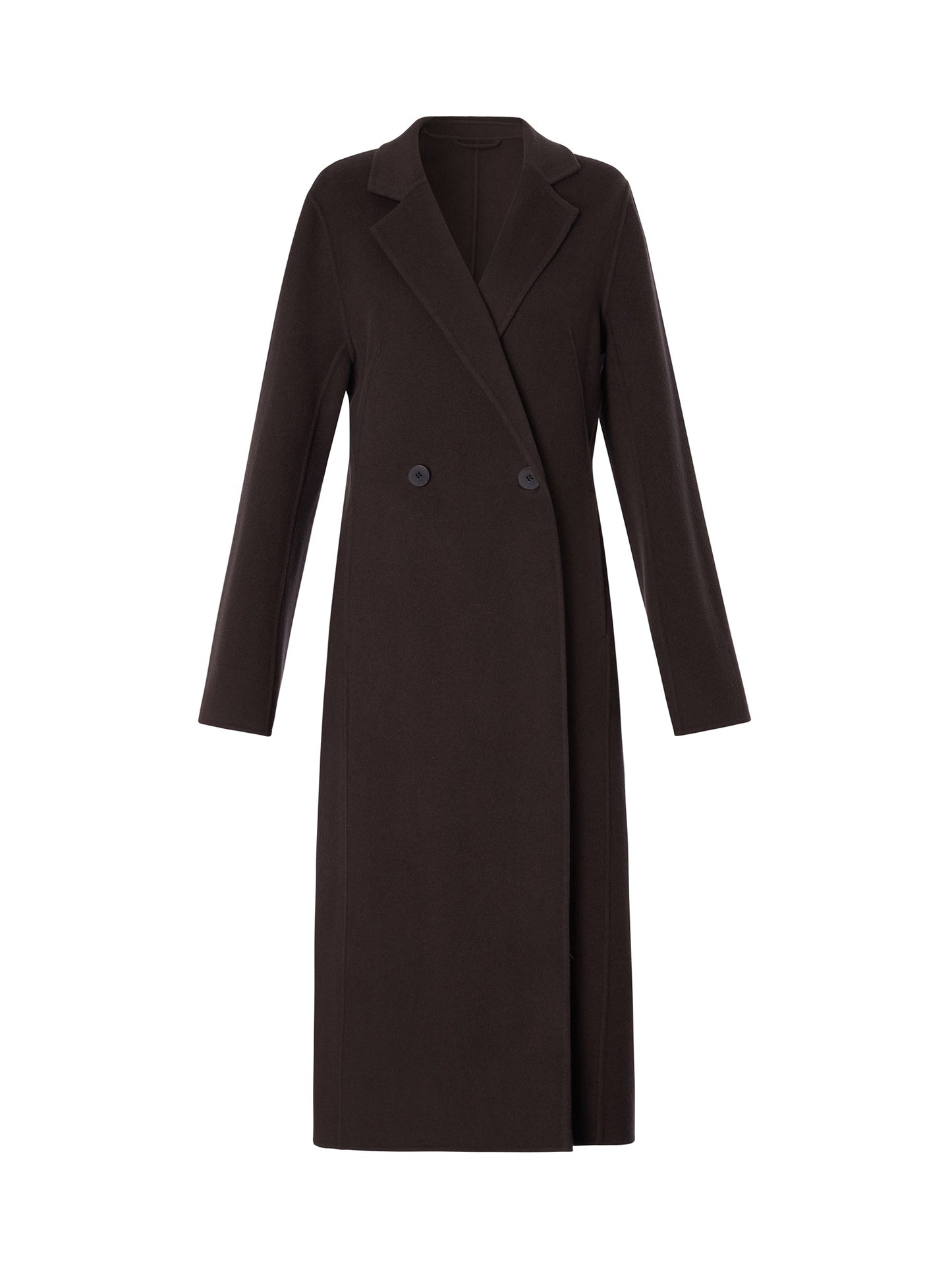 Cashmere Wool Blend Gathered Waist Women Overcoat