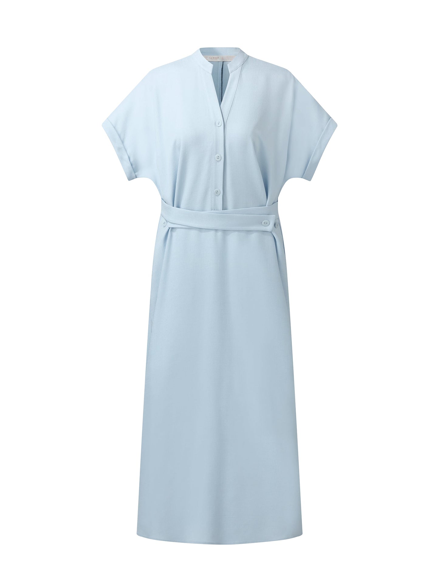 100% Acetate Adjustable Waist Women Midi Dress