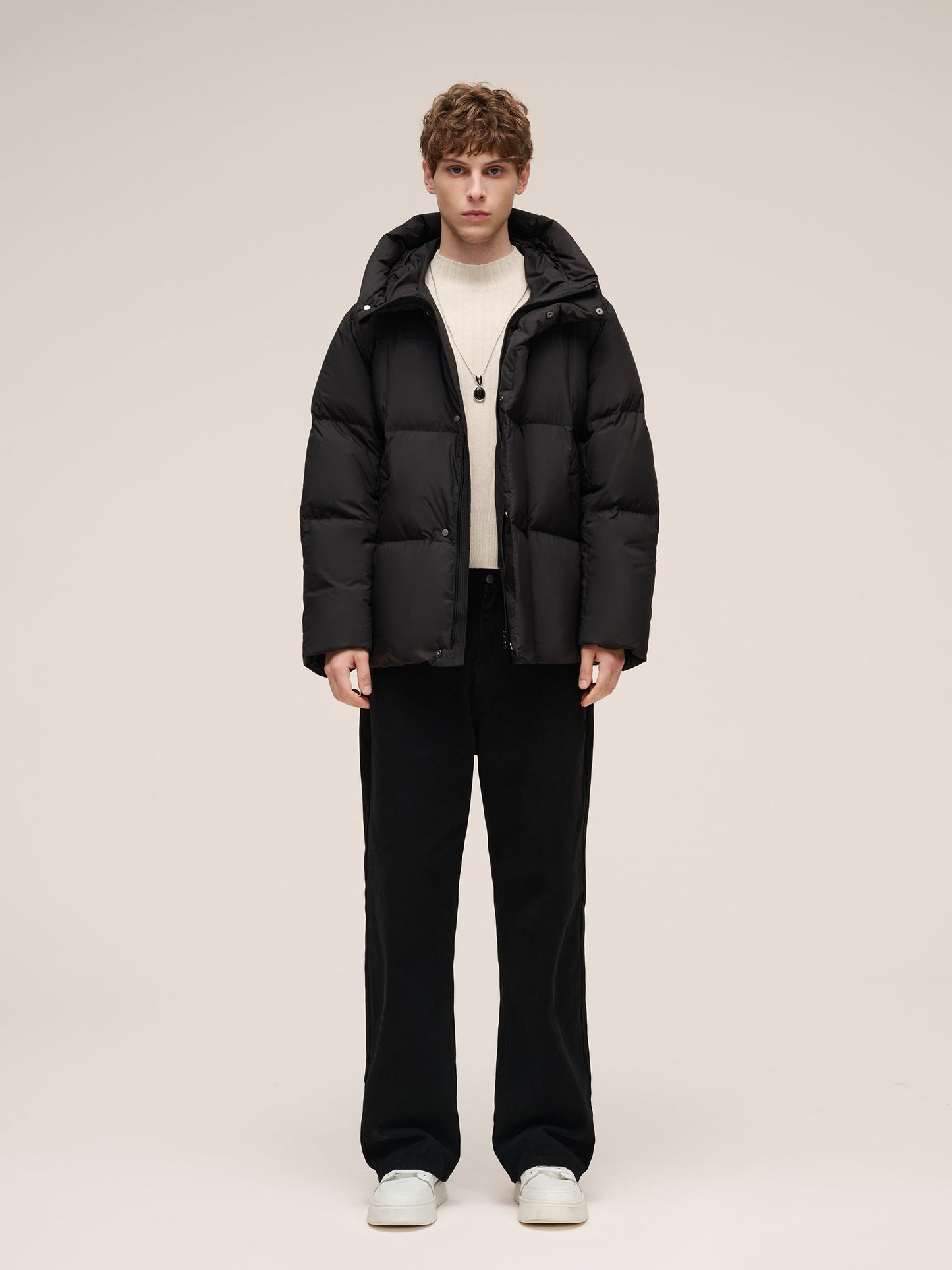 Loose Unisex Hooded Goose Down Jacket