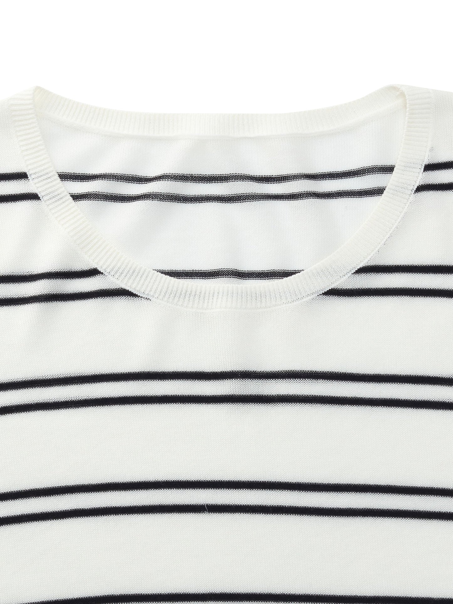 Lyocell Mulberry Silk Blend Stripe Women Knit Top