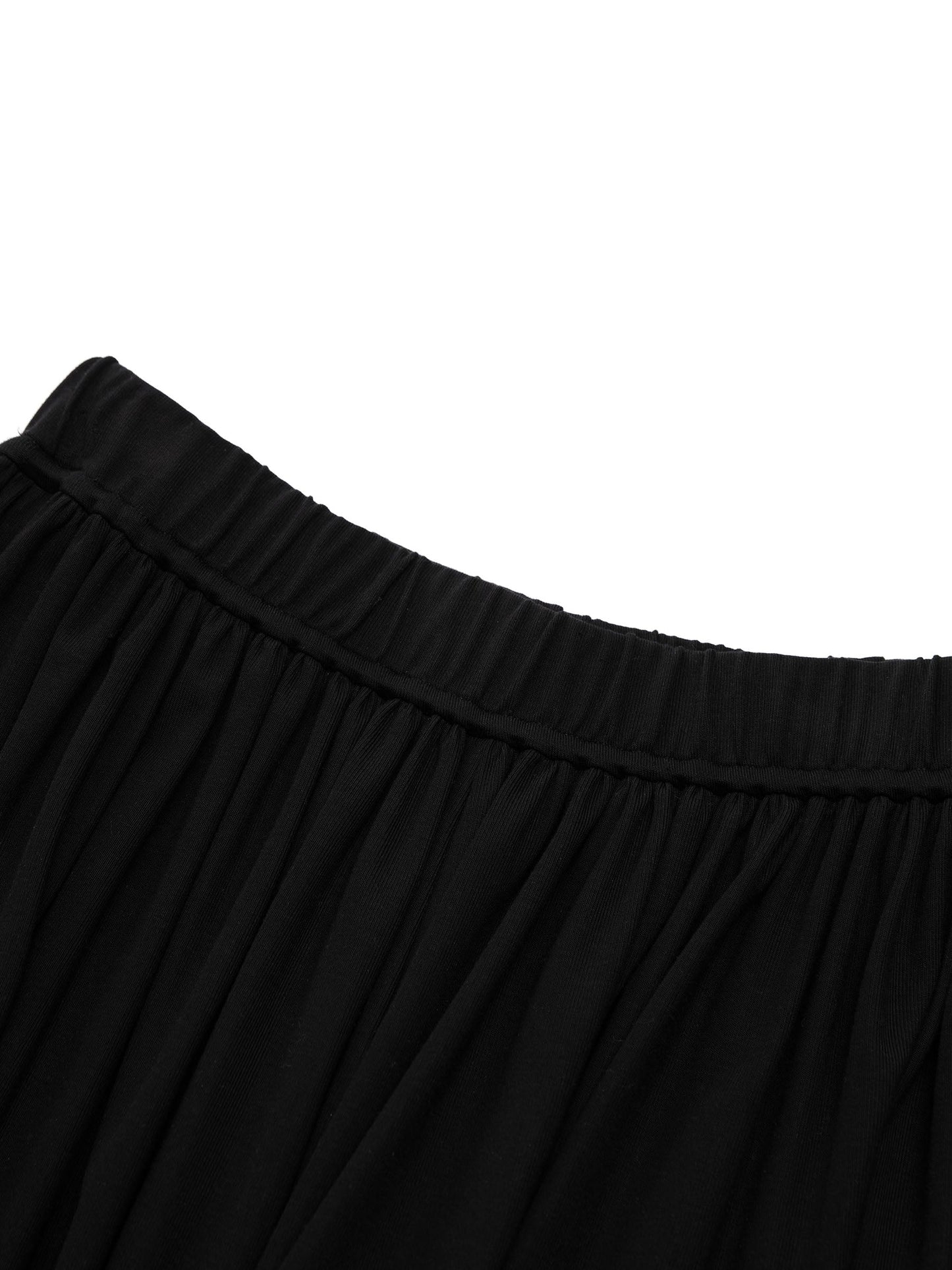 Tencel Blend Off Shoulder Knit Top And Bubble Hem Skirt Two-Piece Set