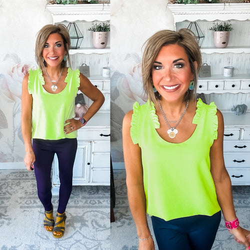 Missed You So Bad Tank - Lime Green