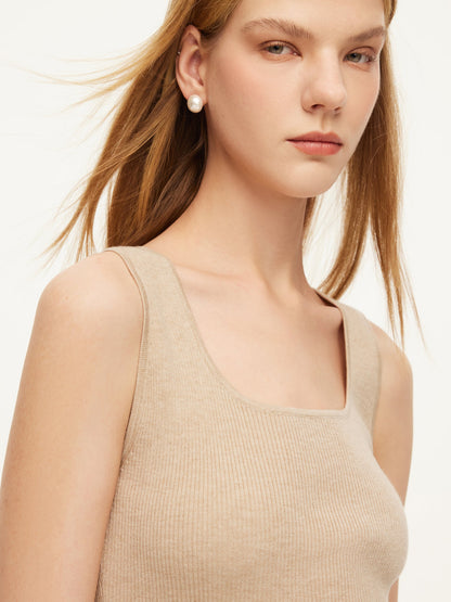 Square Neck Women Knit Tank Top
